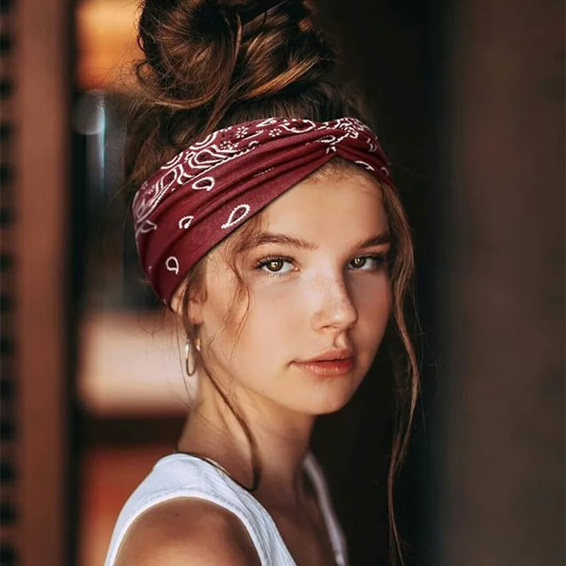 Diademas de poliéster con bandana boho