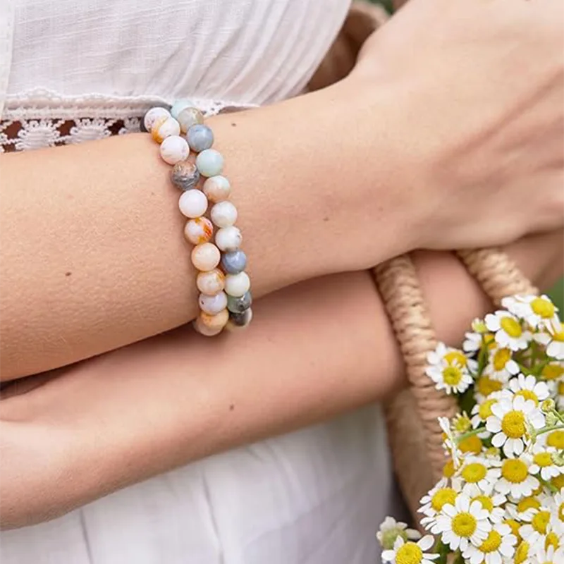 Pulseras de cuentas de piedra natural para mujer
