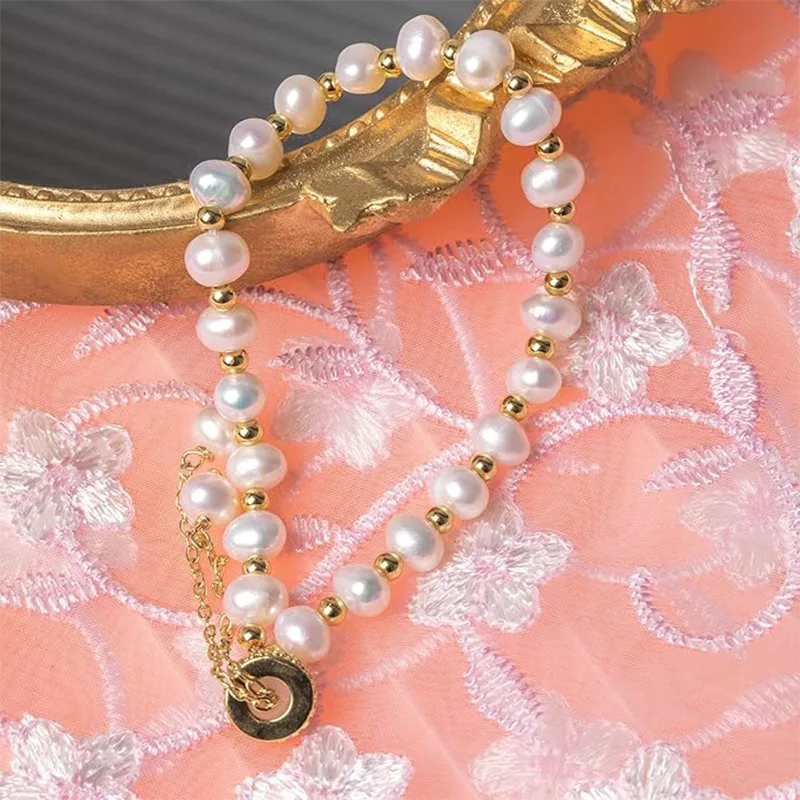 Pulseras de aleación de perlas para mujer